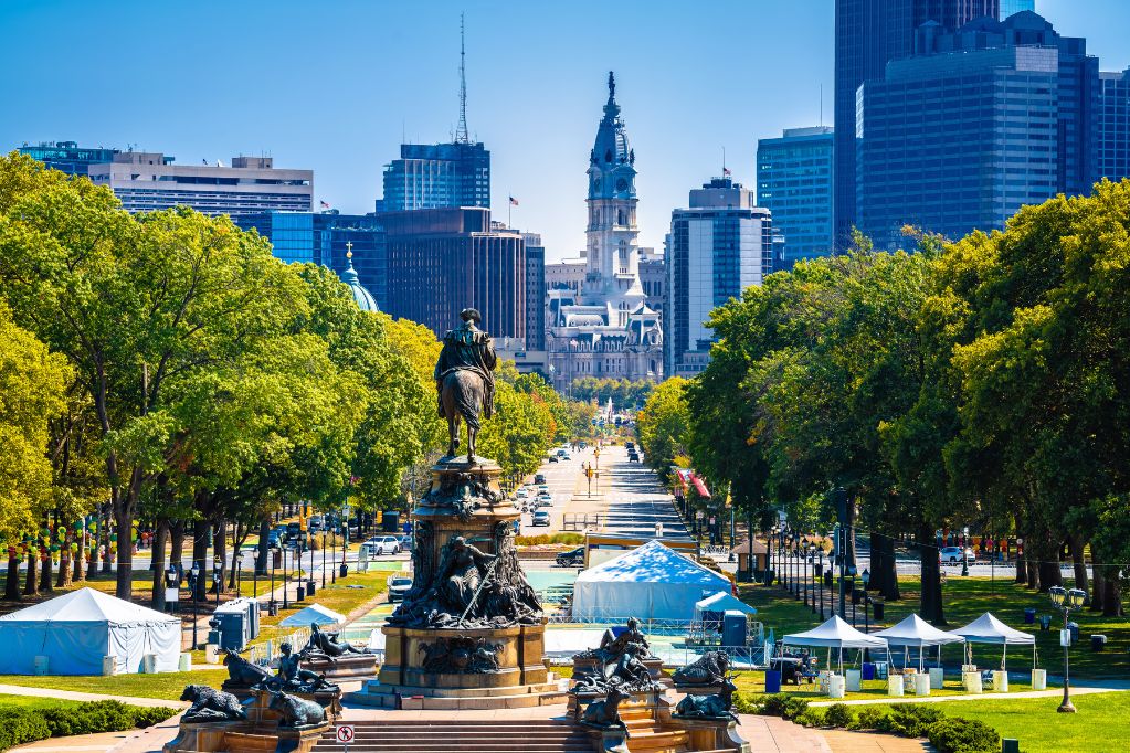 Philadelphia Benjamin Franklin Parkway Cityscape